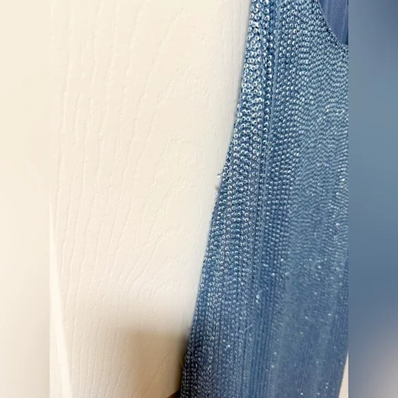 Revolve MLV sequin embellished light baby blue mini dress swing shift party club - Picture 7 of 14